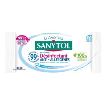 Sanytol - Lingettes désinfectant anti allergènes X72